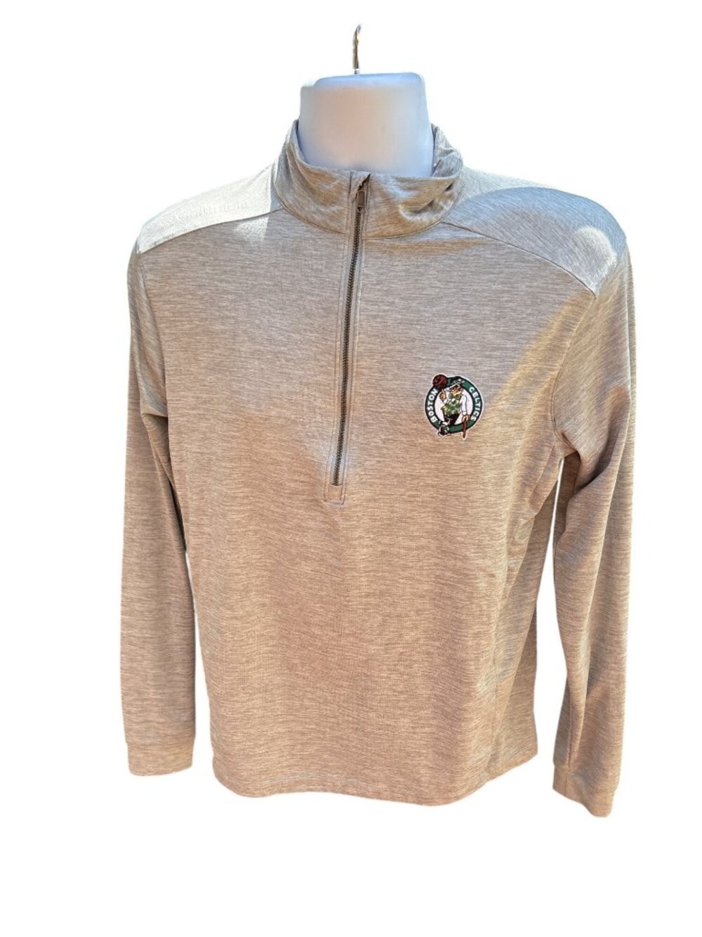 Boston Celtics Columbia Half-Zip Pullover Gray Long Sleeve Shirt Mens Activewear